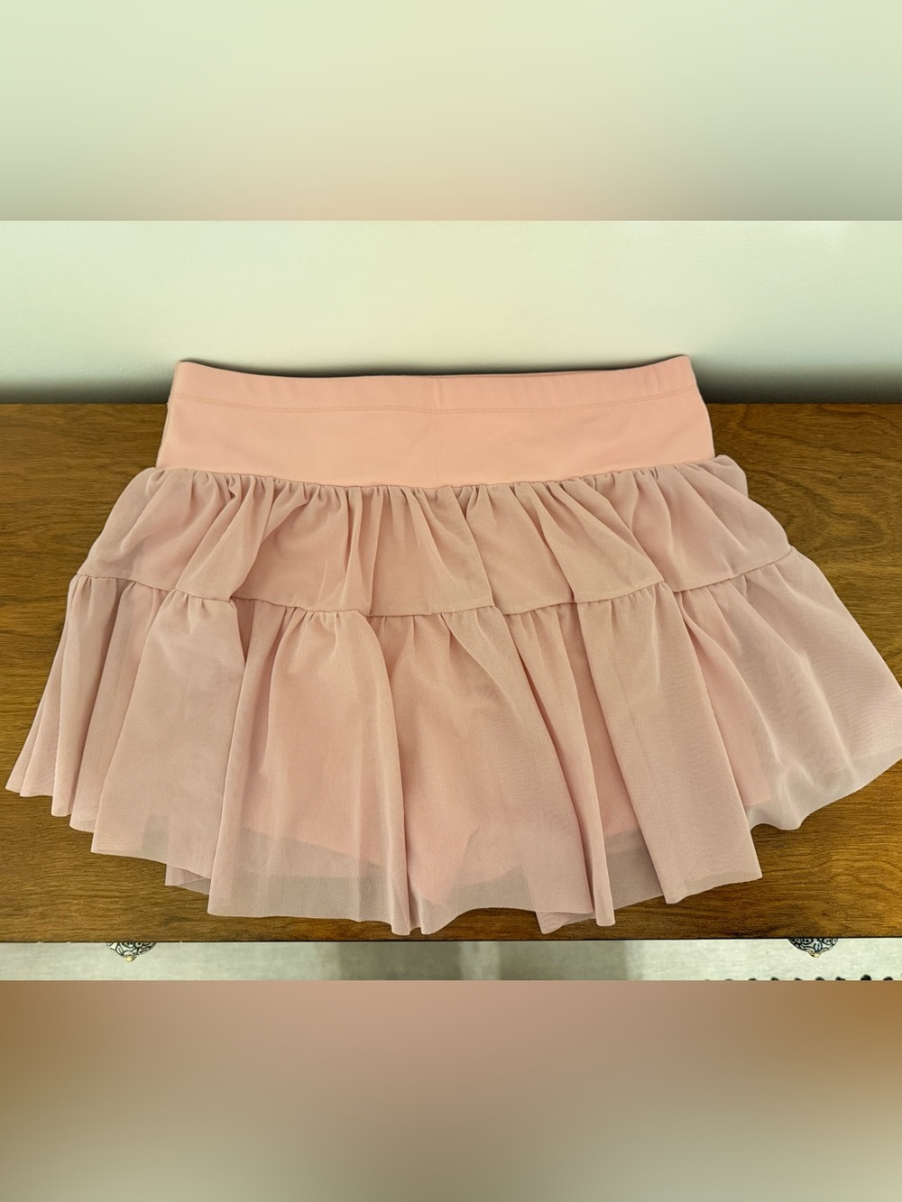 Soft Pink Tiered Mini Skorts